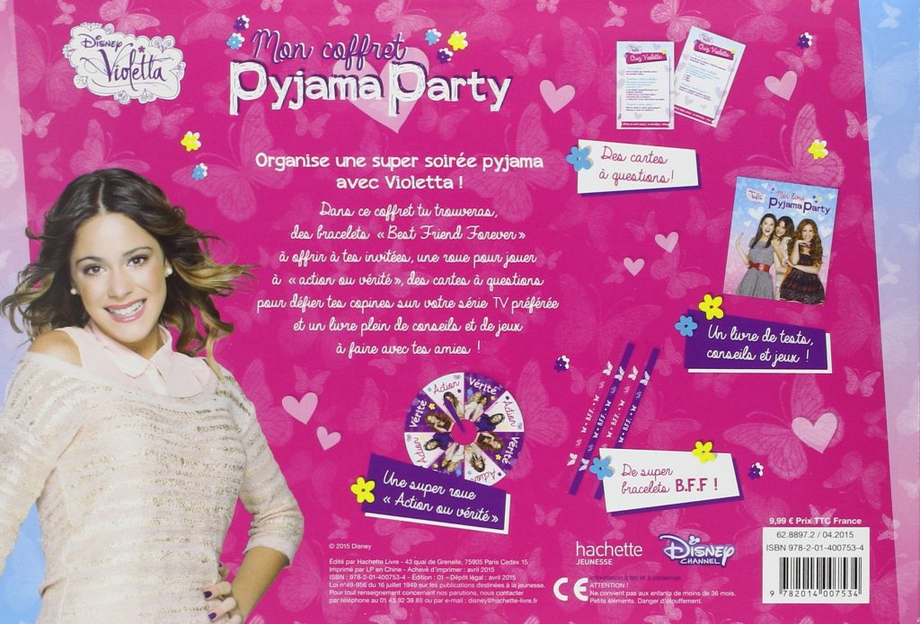 Invitation soirée pyjama violetta - Soldes en image