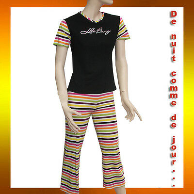 Pyjama femme pantacourt coton - Soldes en image