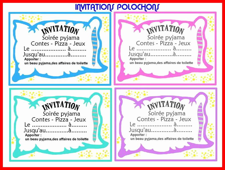 Carte D Invitation Soiree Pyjama Soldes En Image