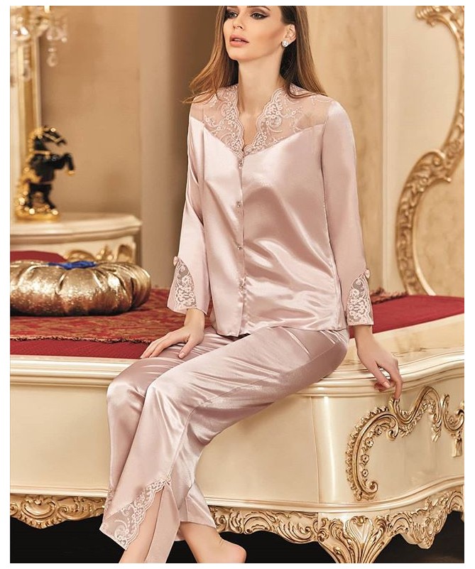 Pyjama femme satin noir