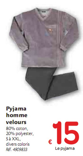 Pyjama velours homme carrefour